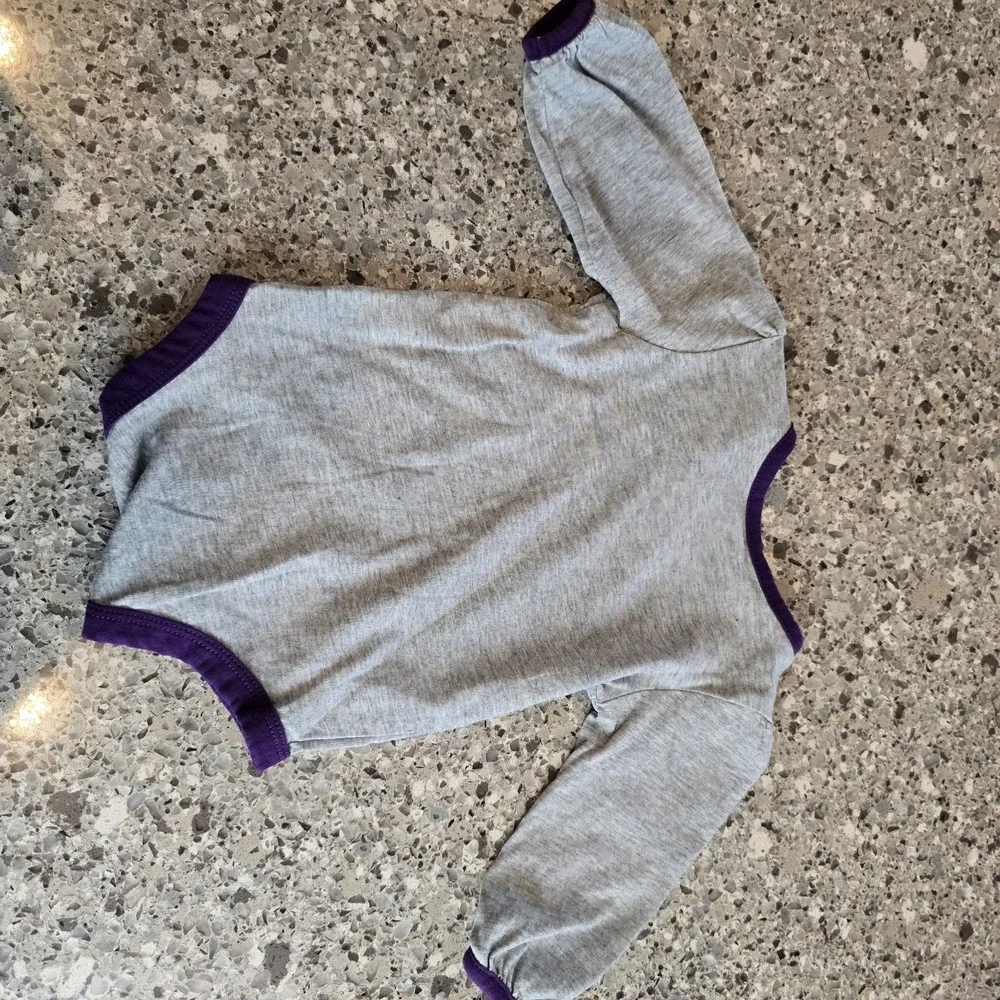 Carhartt Grey Purple‎ Horse Graphic Long Sleeve Bodysuit Baby Girl Size 3M.E117